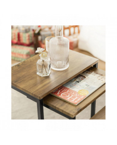 SoBuy ensemble de 3 tables basses gigognes, FBT102-F