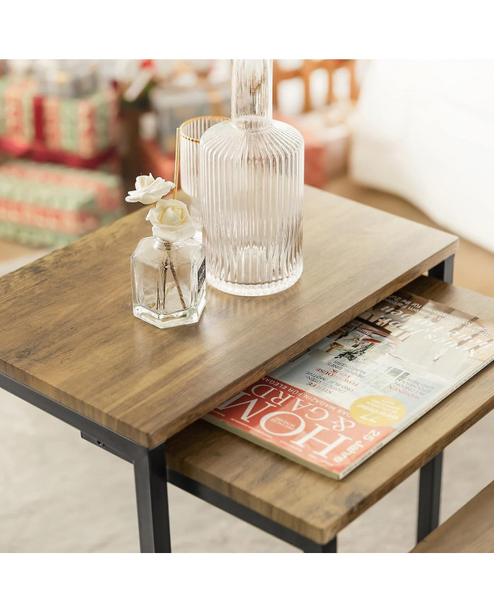 SoBuy ensemble de 3 tables basses gigognes, FBT102-F