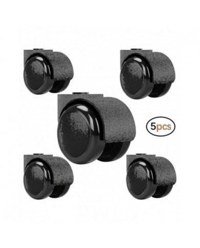 Roulette sans tige silencieuse noire de 2 pouces - Roues de chaise de rechange pour chaises de bureau - Roulettes [...]