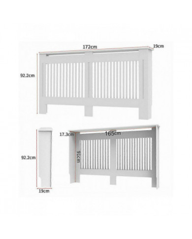 92cm Haut Grand Couvercle De Radiateur Horizontal Vertical Armoire MDF Grill Étagère S-XL