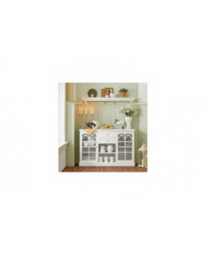 SoBuy Buffet avec 2 portes vitrées et 2 tiroirs, cuisine salle à manger salon armoire de rangement armoire buffet, [...]