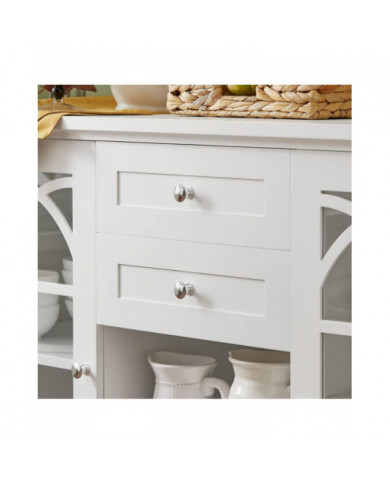 SoBuy Buffet avec 2 portes vitrées et 2 tiroirs, cuisine salle à manger salon armoire de rangement armoire buffet, [...]