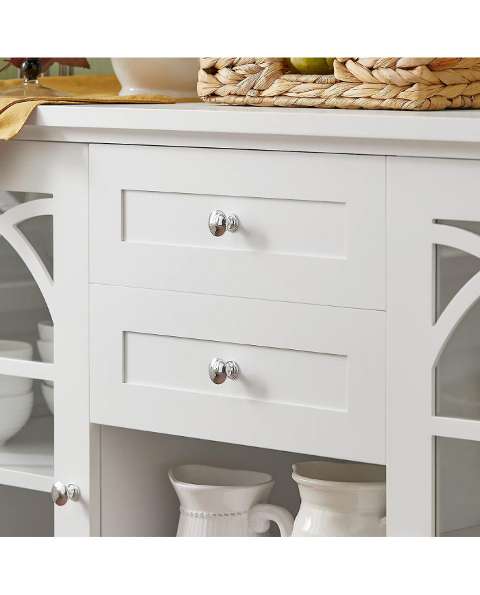 SoBuy Buffet avec 2 portes vitrées et 2 tiroirs, cuisine salle à manger salon armoire de rangement armoire buffet, [...]