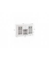 SoBuy Buffet avec 2 portes vitrées et 2 tiroirs, cuisine salle à manger salon armoire de rangement armoire buffet, [...]