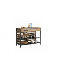 SoBuy Kitchen Island Sideboard Table de bar à manger avec 2 tiroirs et 3 étagères ouvertes, FSB85-PF
