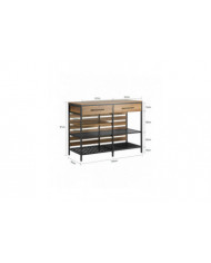 SoBuy Kitchen Island Sideboard Table de bar à manger avec 2 tiroirs et 3 étagères ouvertes, FSB85-PF