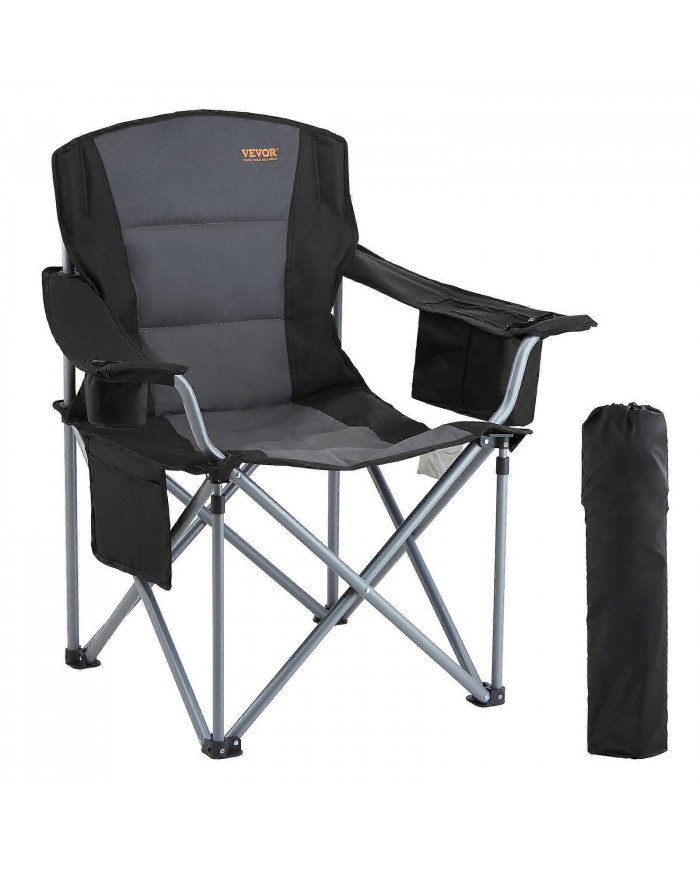 Chaise pliante de camping pour adultes, pour la plage, la pelouse, le pique-, la pêche, la randonnée, le noir