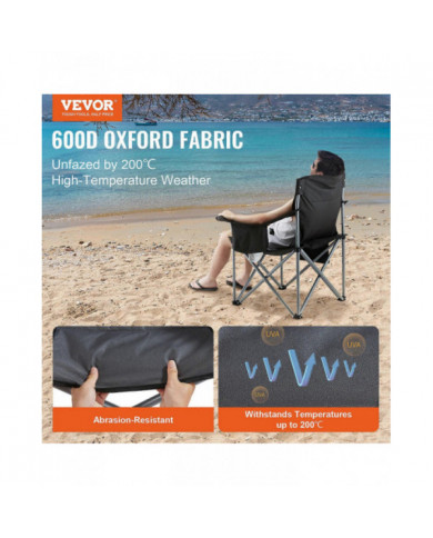 Chaise pliante de camping pour adultes, pour la plage, la pelouse, le pique-, la pêche, la randonnée, le noir