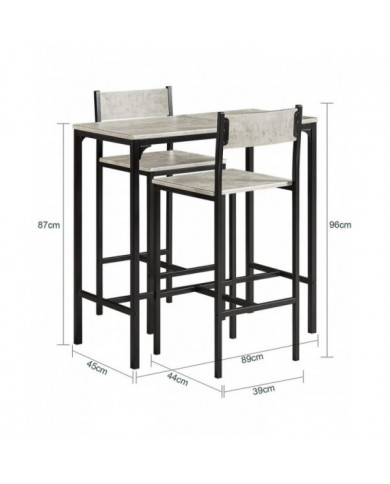 SoBuy OGT03-HG, Table de barre et 2 tabourets