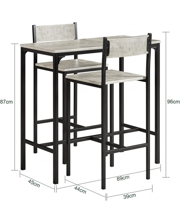 SoBuy OGT03-HG, Table de barre et 2 tabourets