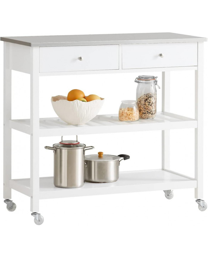 SoBuy cuisine rangement desservant chariot chariot avec dessus en acier inoxydable, FKW47-W
