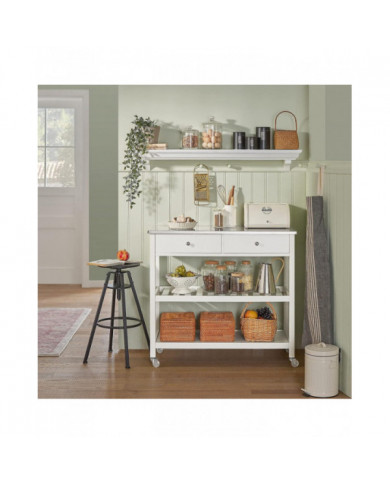 SoBuy cuisine rangement desservant chariot chariot avec dessus en acier inoxydable, FKW47-W