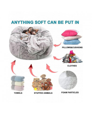 Lazy Sofa Bean Bag Artificial Fur Bean Bag (sacs de haricots seulement)