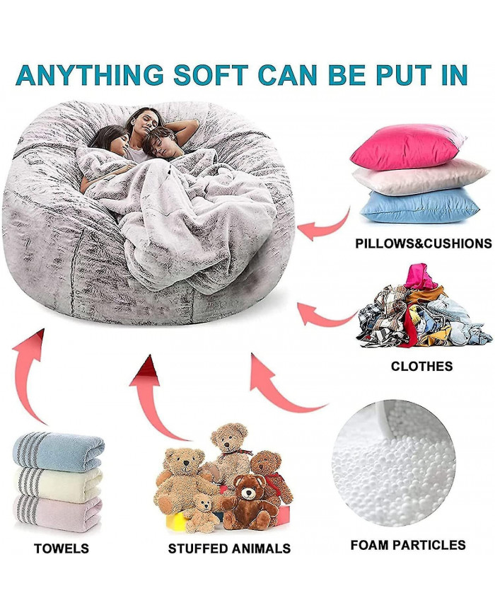 Lazy Sofa Bean Bag Artificial Fur Bean Bag (sacs de haricots seulement)
