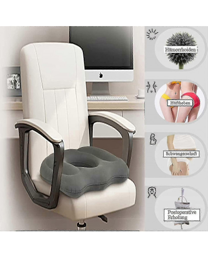 Coussin de siège orthopédique pour soulager la douleur - Hémorroïdes gonflables pour la grossesse, le coccyx, les [...]