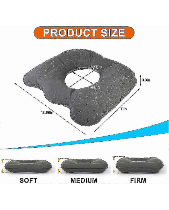 Coussin de siège orthopédique pour soulager la douleur - Hémorroïdes gonflables pour la grossesse, le coccyx, les [...]