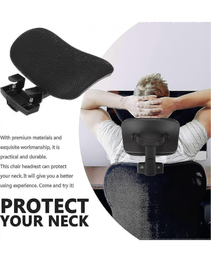 Chaise de bureau Appui-tête Fixation Coussin universel de soutien de tête rembourré Angle de hauteur réglable