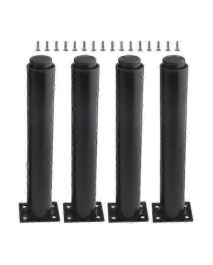 (25-42cm, noir) Ensemble de 4 pieds de meubles en métal réglables solides-yujia