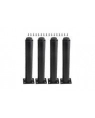 (25-42cm, noir) Ensemble de 4 pieds de meubles en métal réglables solides-yujia