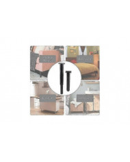 (25-42cm, noir) Ensemble de 4 pieds de meubles en métal réglables solides-yujia