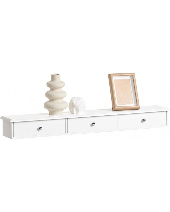 SoBuy FRG43-L-W, étagère flottante murale avec 3 tiroirs