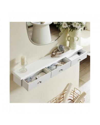 SoBuy FRG43-L-W, étagère flottante murale avec 3 tiroirs