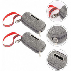 2 Pack Pet Waste Bag Dispenser Dog Poop Bag Holder With Zippered Portable Dog Poop(grey)