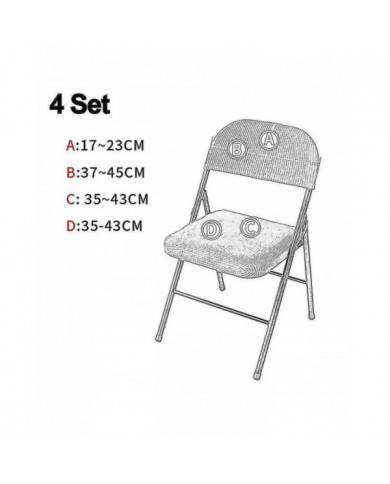4 Pcs Chaise pliante Split Seat Cover pour Party Wedding Home