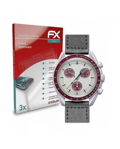 atFoliX 3x film de protection compatible avec le film Swatch MoonSwatch clair et flexible