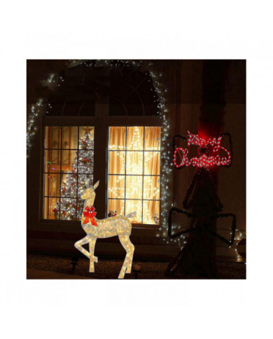 Décorations de cour extérieure de cerf de Noël éclairées, décorations de rennes de Noël avec lumières LED, dcor [...]