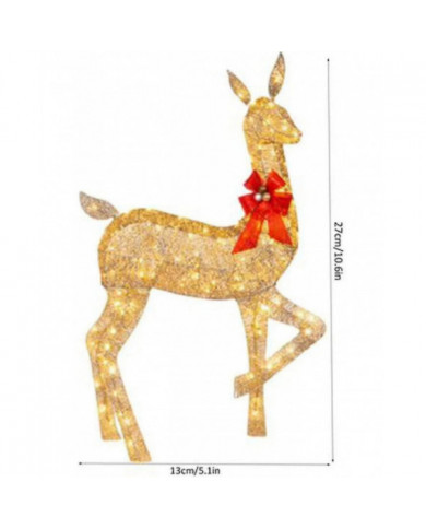Décorations de cour extérieure de cerf de Noël éclairées, décorations de rennes de Noël avec lumières LED, dcor [...]
