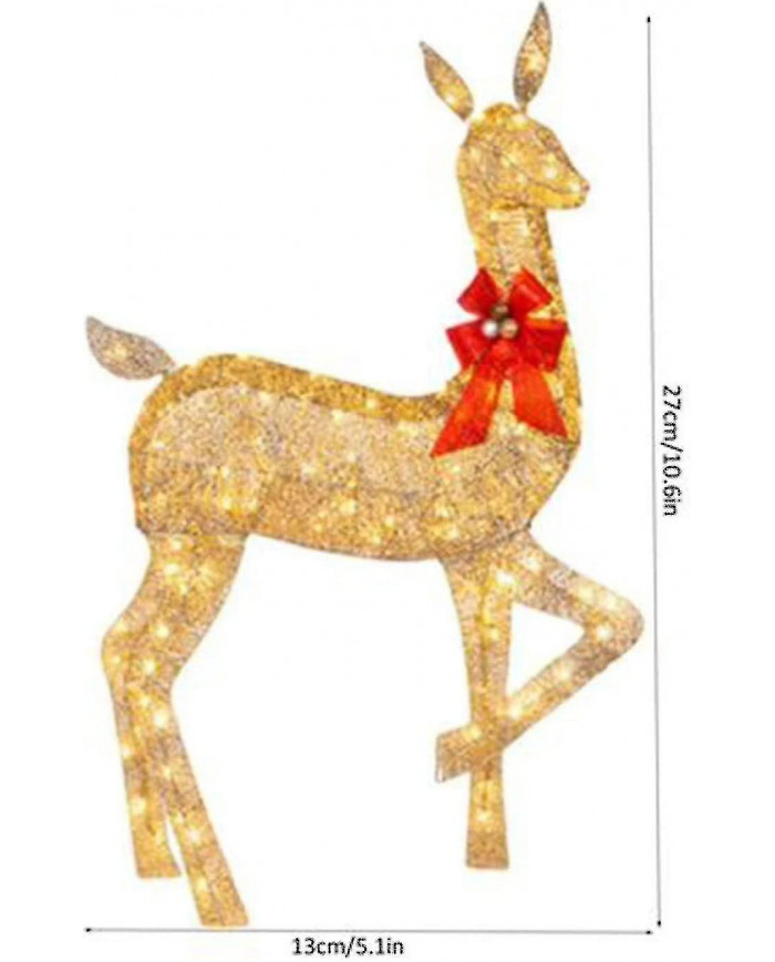 Décorations de cour extérieure de cerf de Noël éclairées, décorations de rennes de Noël avec lumières LED, dcor [...]