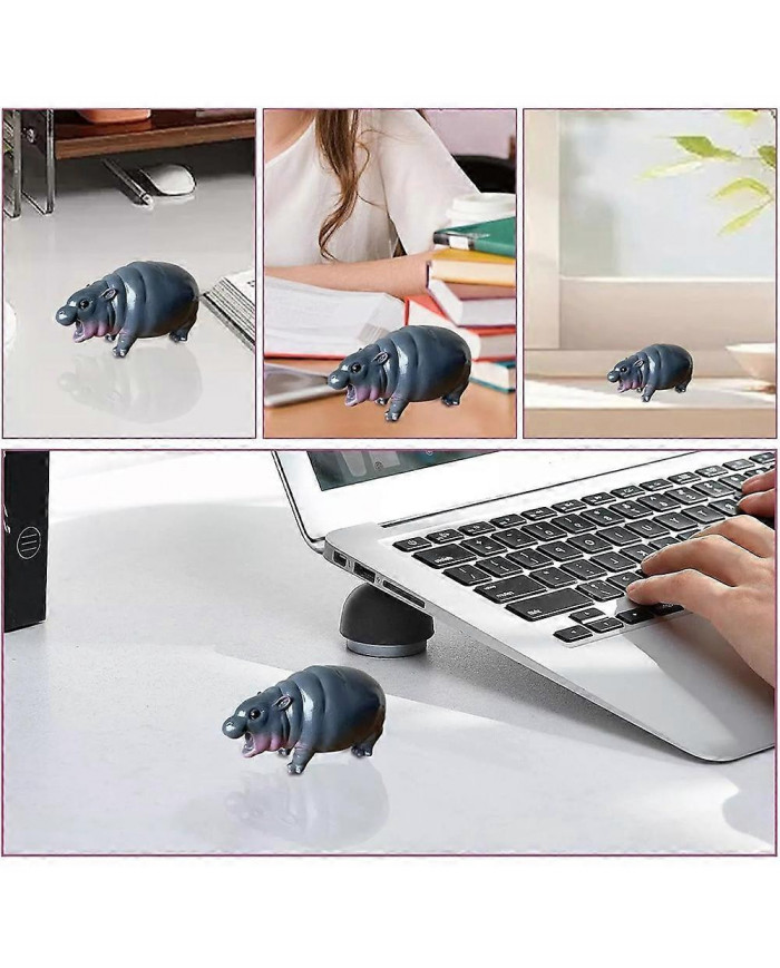 Jouet Moo Deng, hippopotame Moo Deng, statue d’hippopotame pygmée de porc rebondissant, figurine en résine d’hippopotame