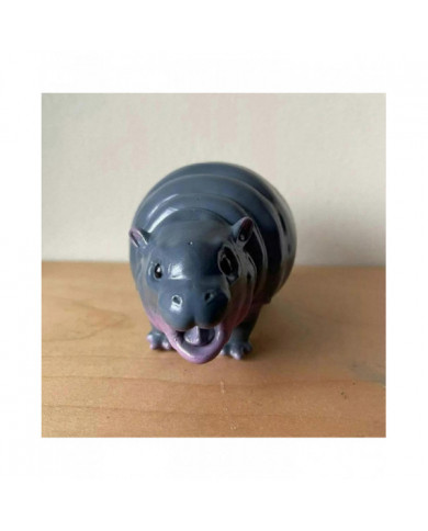 Jouet Moo Deng, hippopotame Moo Deng, statue d’hippopotame pygmée de porc rebondissant, figurine en résine d’hippopotame