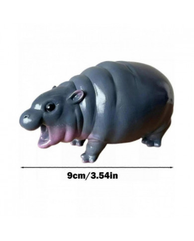 Jouet Moo Deng, hippopotame Moo Deng, statue d’hippopotame pygmée de porc rebondissant, figurine en résine d’hippopotame
