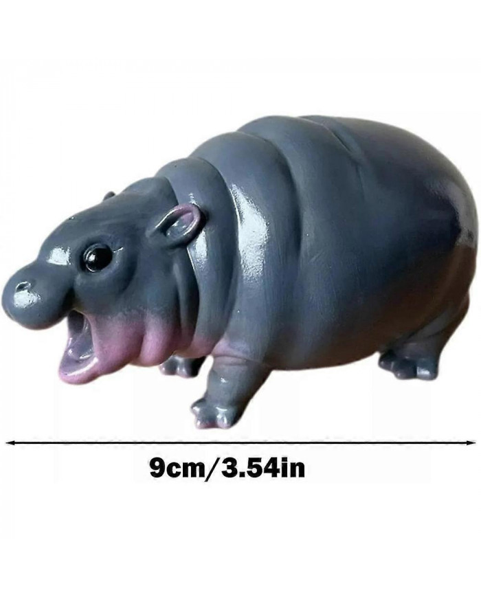 Jouet Moo Deng, hippopotame Moo Deng, statue d’hippopotame pygmée de porc rebondissant, figurine en résine d’hippopotame