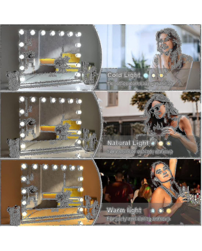 Led Hollywood Makeup Mirror Light Mirror Dimmable Led Bulbs (ampoule uniquement) Dd.