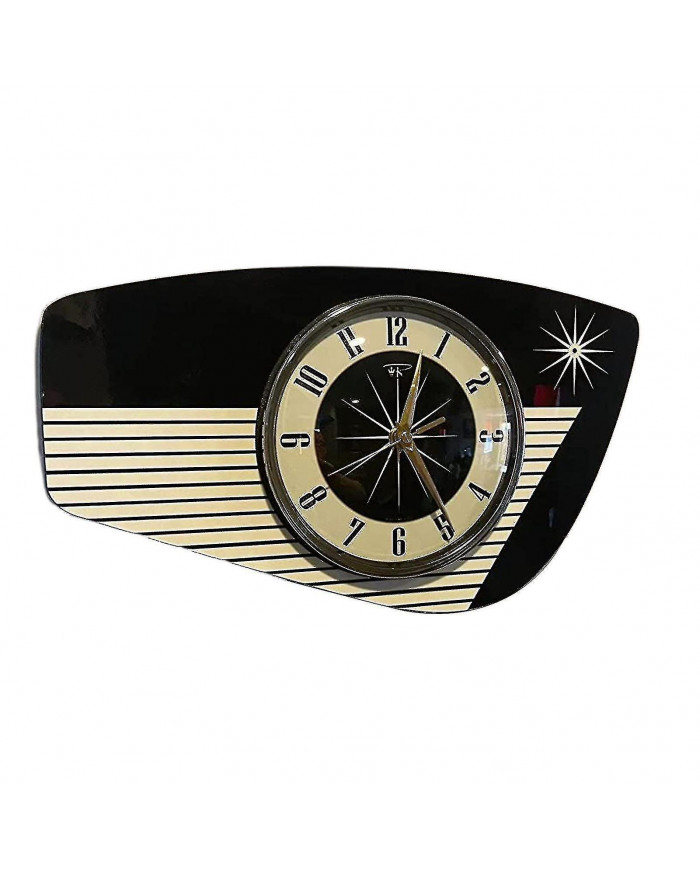 Horloge vintage du milieu du siècle à piles fonctionnant pour la décoration du salon