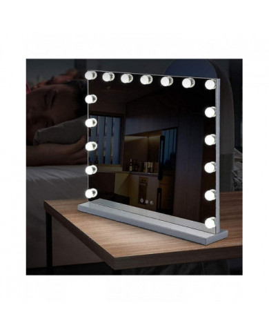70 x 55 cmmiroir de courtoisie hollywoodien avec lumière 3 couleurs et 14 ampoules LED à intensité variable, grand [...]