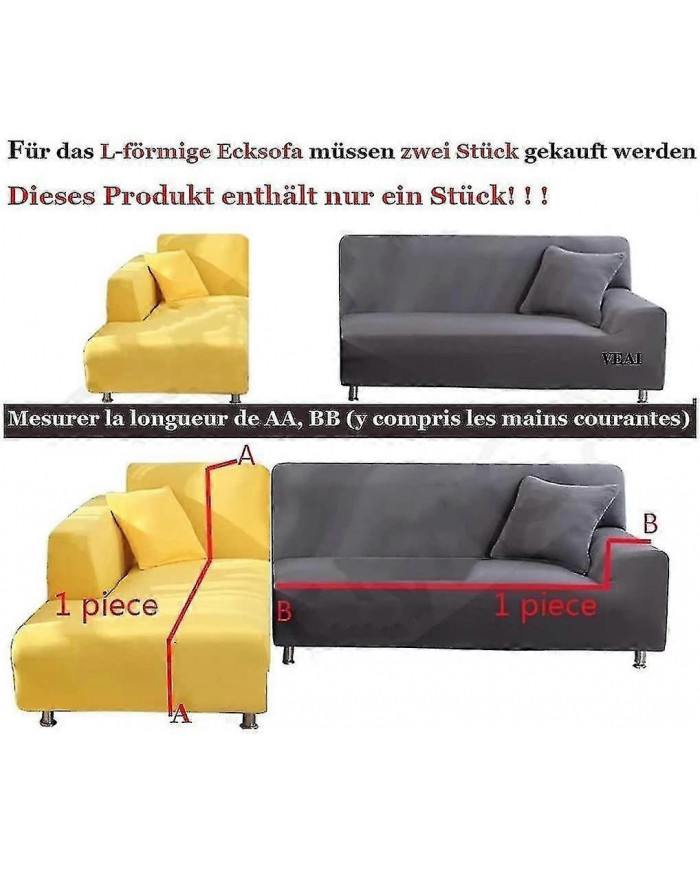 Housse de canapé, housse de canapé extensible d’angle, housse de canapé extensible pour 1/2/3/4 places (le canapé [...]