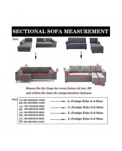 Housse de canapé, housse de canapé extensible d’angle, housse de canapé extensible pour 1/2/3/4 places (le canapé [...]