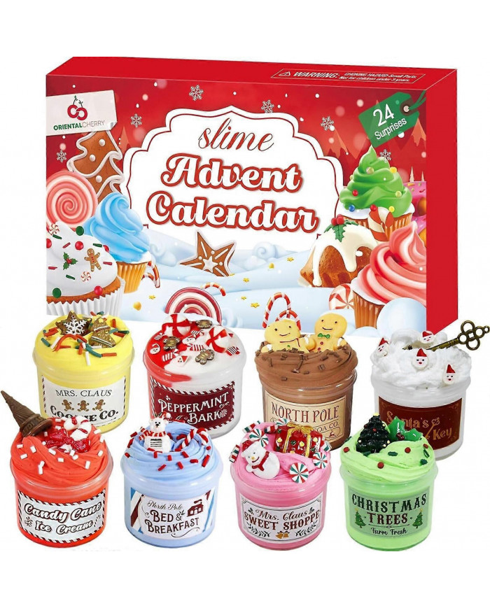 Calendrier de l’Avent Slime 2024 - Calendriers de compte à rebours de Noël 24 jours de surprises avec kit de [...]