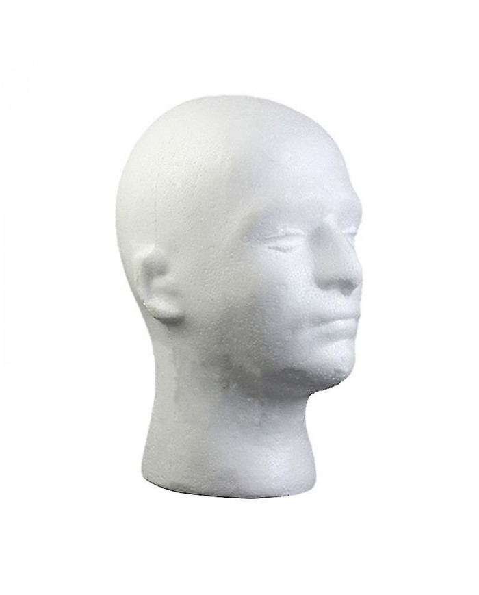 Modèle de tête masculine Léger Robuste Polystyrène Durable Foam Wig Support pour l’exposition