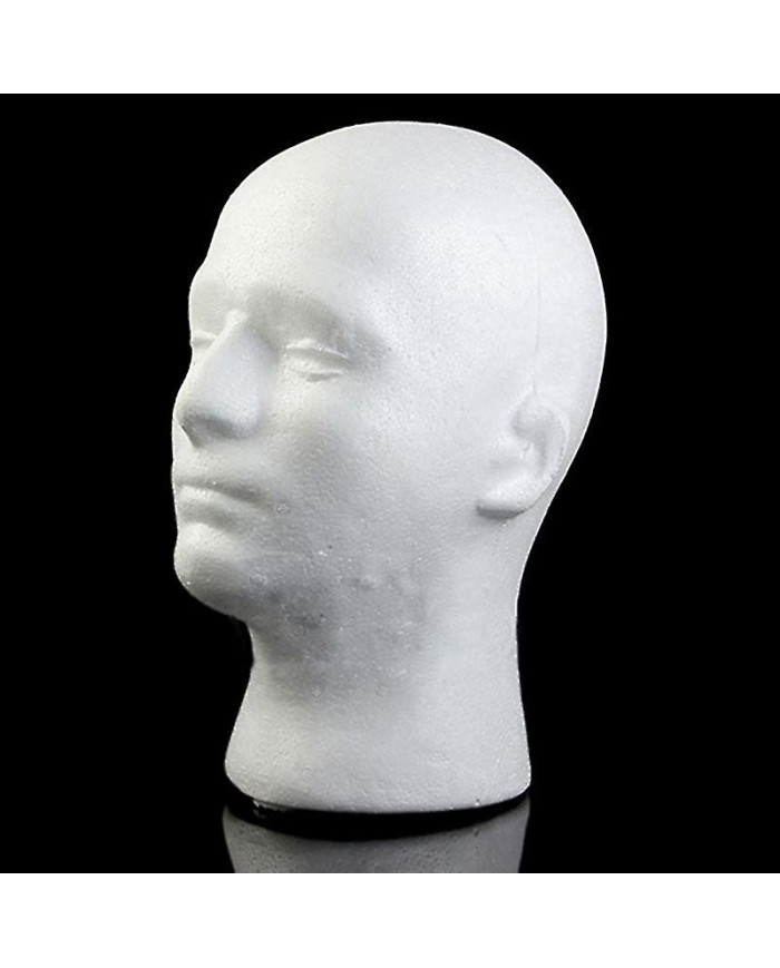 Modèle de tête masculine Léger Robuste Polystyrène Durable Foam Wig Support pour l’exposition