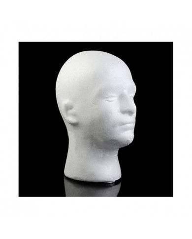 Modèle de tête masculine Léger Robuste Polystyrène Durable Foam Wig Support pour l’exposition