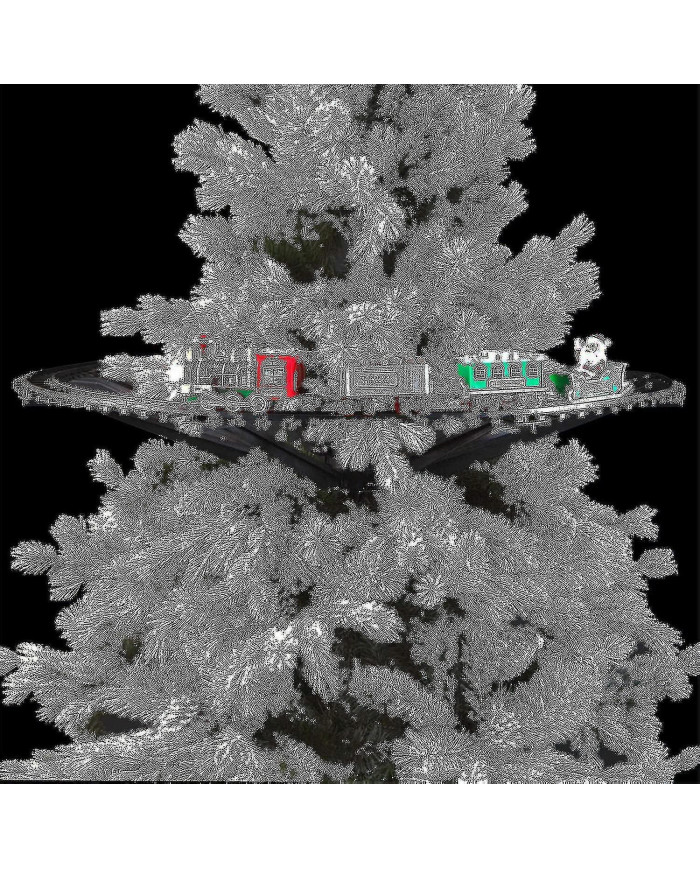 Zk-train de noël au centre de l’arbre de Noël 258051 train alimenté par batterie, 33 lumières, mélodie de Noël, [...]