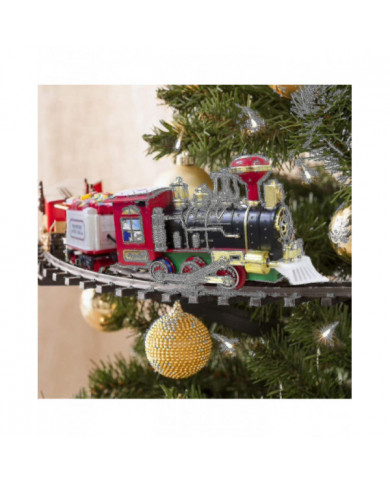 Zk-train de noël au centre de l’arbre de Noël 258051 train alimenté par batterie, 33 lumières, mélodie de Noël, [...]