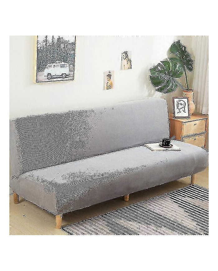 Grand canapé-lit sans bras Housse de canapé sans accoudoirs Stretch Pliant Futon Housse Élastique Amovible Jacquard