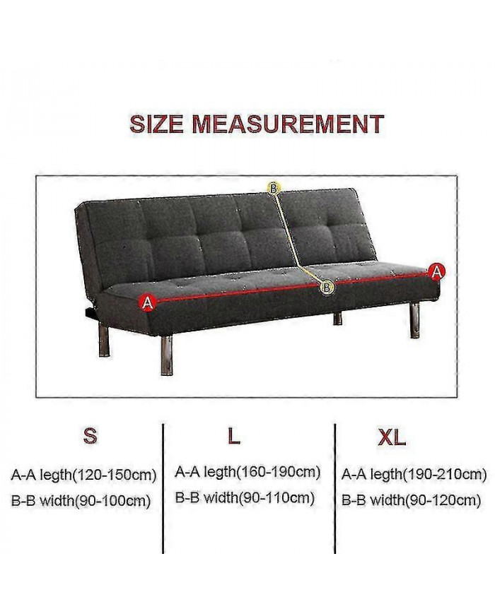 Grand canapé-lit sans bras Housse de canapé sans accoudoirs Stretch Pliant Futon Housse Élastique Amovible Jacquard