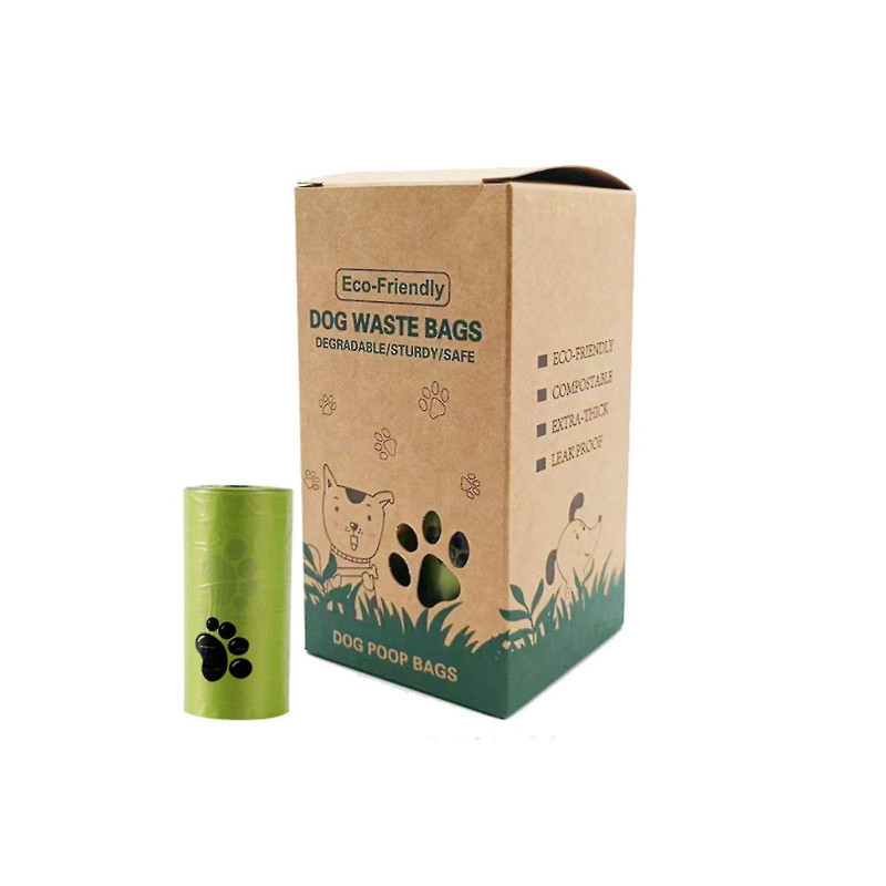 Biodégradable Pet Pickup Bag Dog Poop Bag Portable Pet Garbage Bag 8 Rolls Box 256g